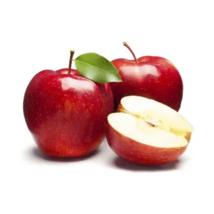 Mela Granny Smith verde brillante intera e a fette con polpa soda.
